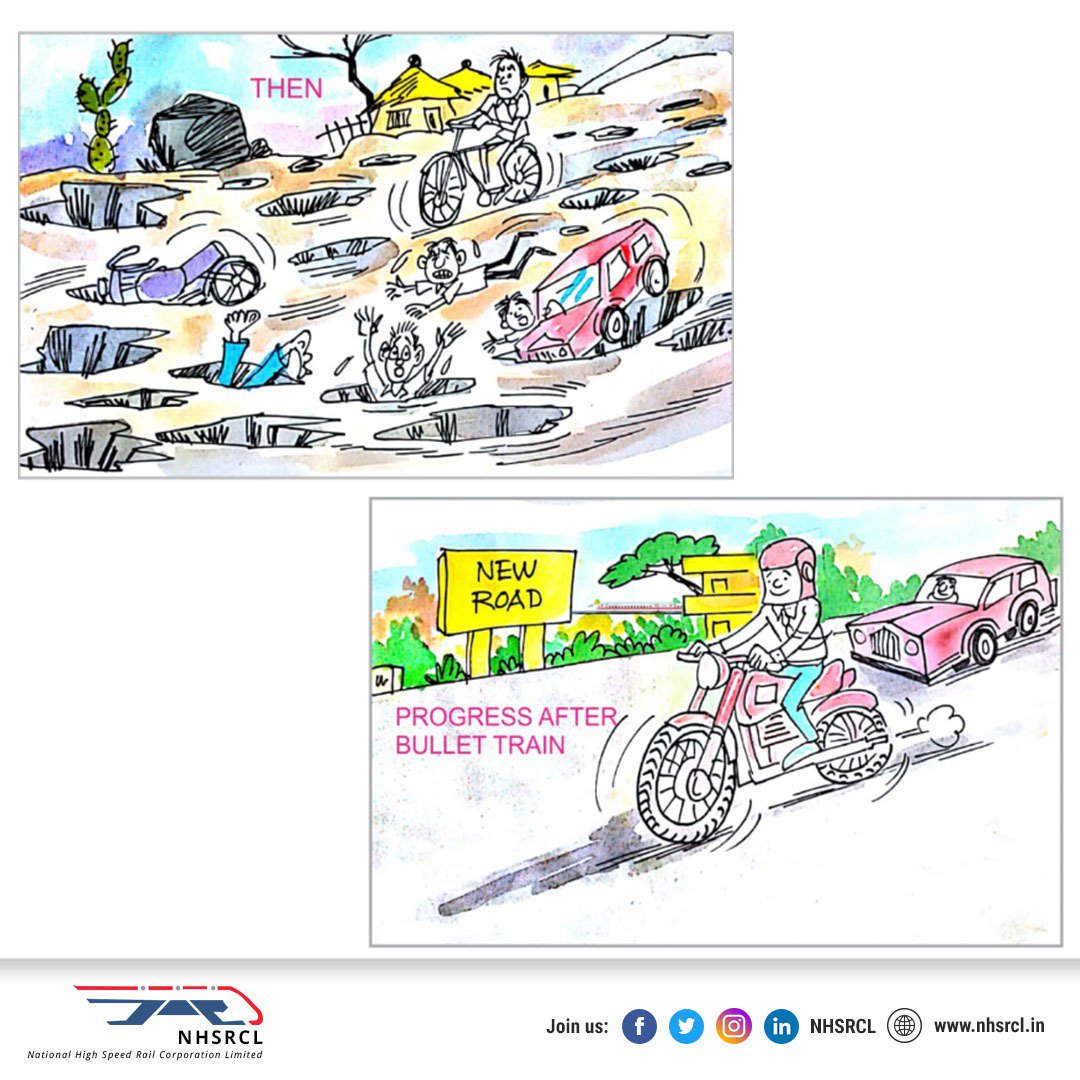 nhsrcl's tweet photo. #Namaskar : From #Potholes To #ProgressPath : - In Rural Regions On The #BulletTrain Corridor, The Roads Will Get A Major Makeover.This Will Fulfill The Demand Of People For Better #Infrastructure In Their #Villages. #NationBuilding @narendramodi @RailMinIndia @PiyushGoyal https://t.co/r40su6AdV7