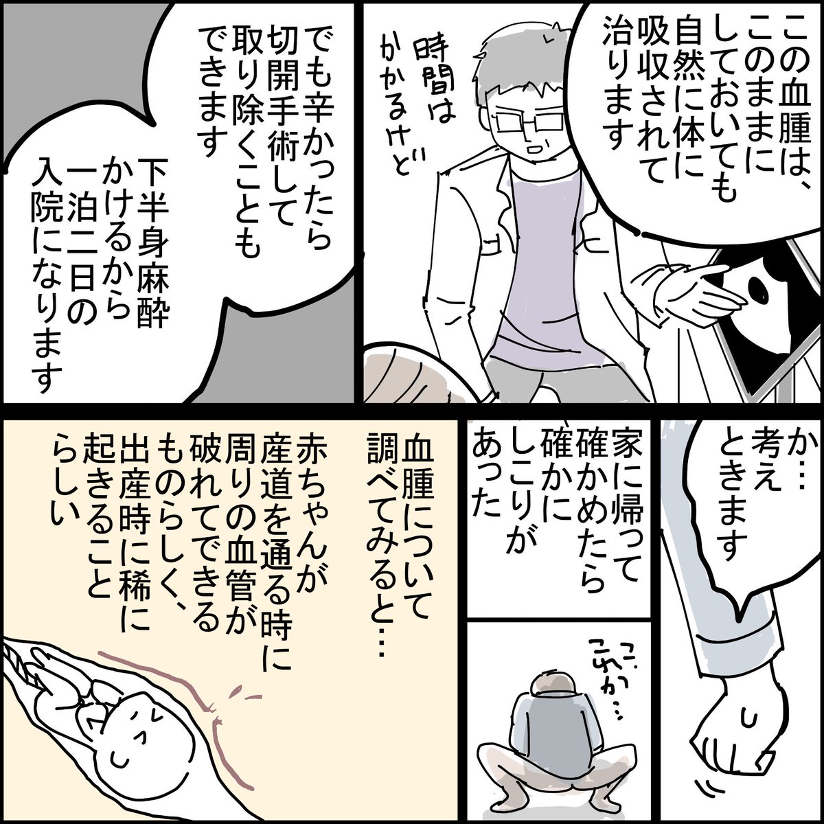 ちくまサラ 6y 1y 出産で血腫になった漫画 ブログであげきったのでtwitterでも一気にあげていきます いきなりの注射ぶっ刺しグリグリは本当に死ぬかと思った