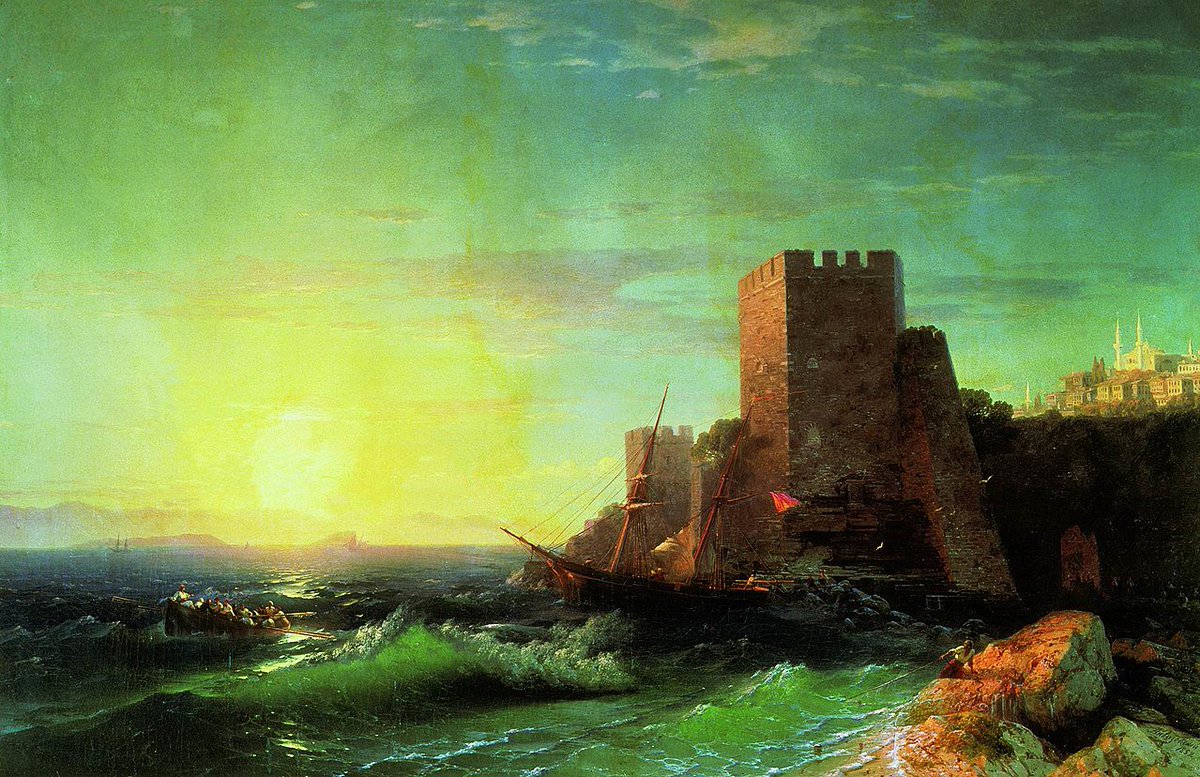 I've neglected my Aivazovsky thread for a while, but Twitter craziness has not abated, so here is another painting..."Tower"