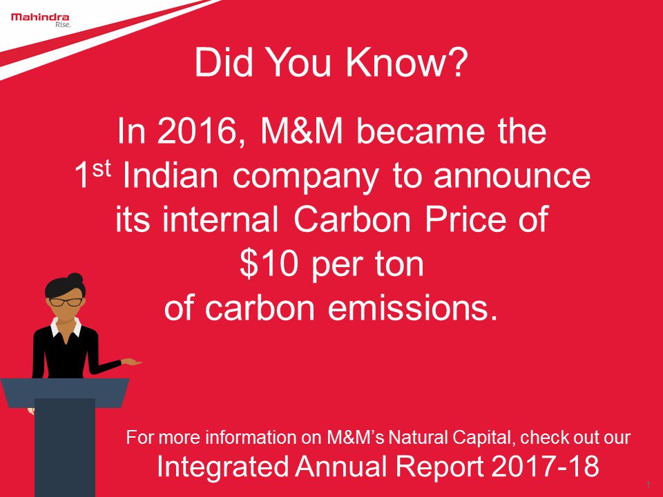 #IntegratedReport

#NaturalCapital(1/2) 'At M&M, we constantly strive to reduce the risk of global warming through reduction of Greenhouse Gas emissions”