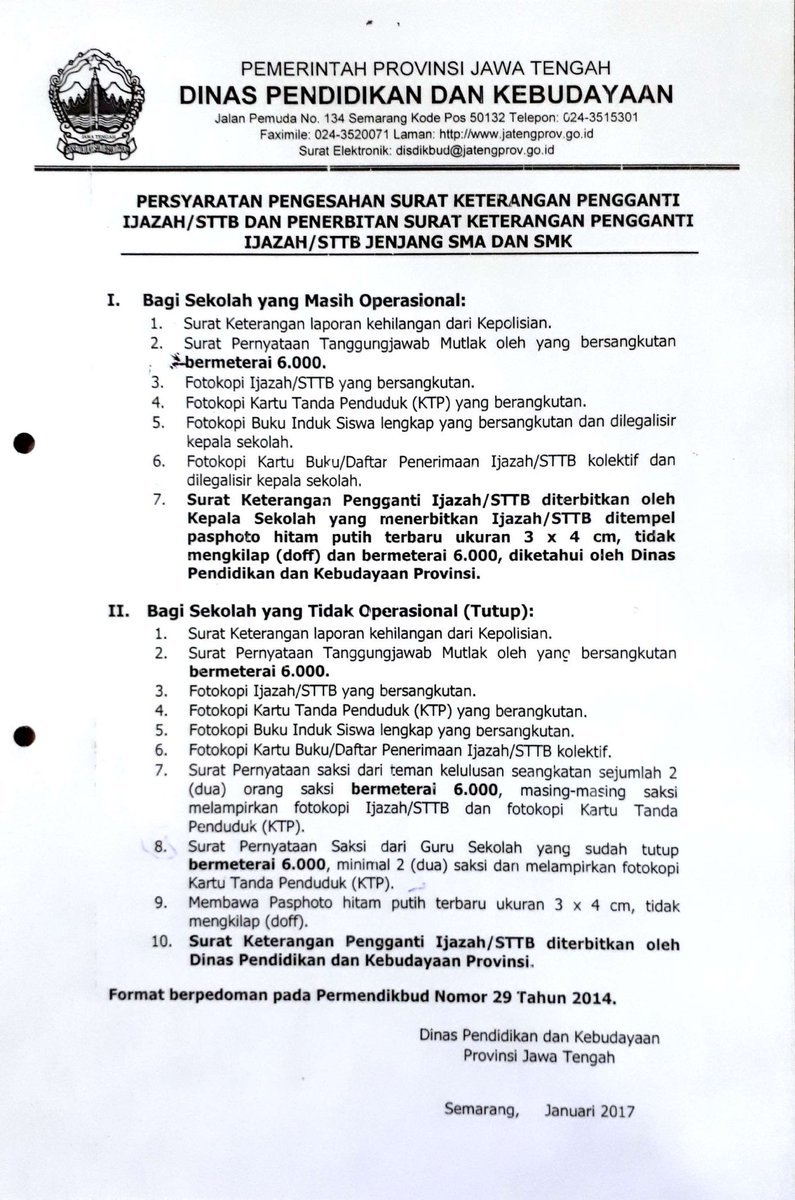 Dinas Pendidikan Kebudayaan Provinsi Jawa Tengah On