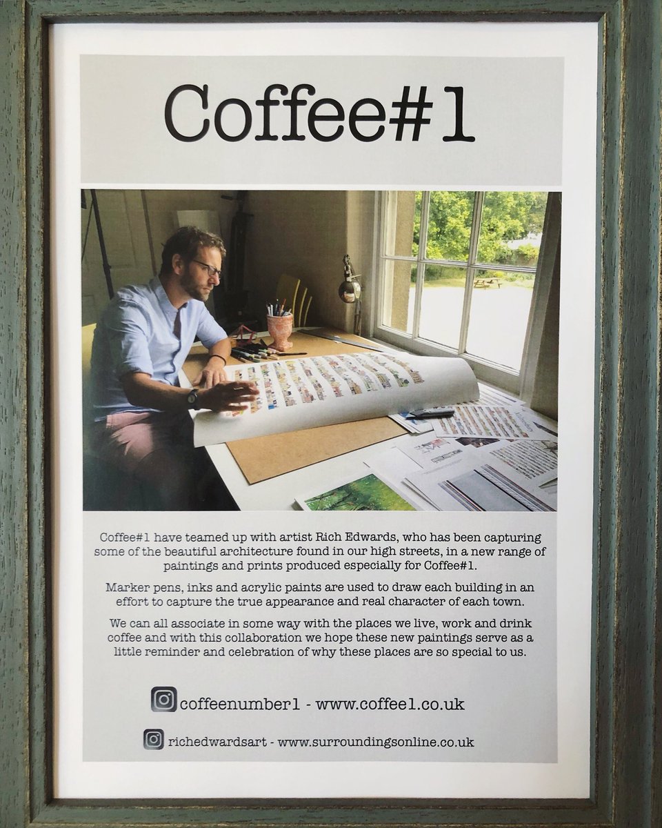 This really is the perfect collaboration for me.  <a href="/coffeenumber1/">Coffee#1</a> like my drawings and I really, really like their ☕️. Don’t get my started on the Portuguese tarts👌🏼.This new poster tells the story and there’s more exciting projects coming soon...
#coffeenumber1 #townsbytheton