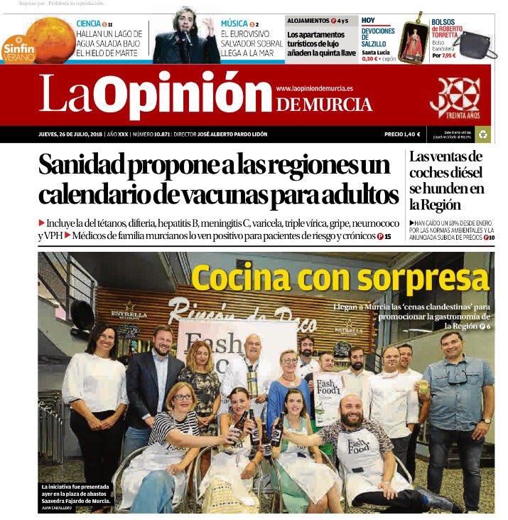 yayodelgado's tweet photo. 🍽 #FashFood en prensa. Gastronomía de ideas y diversión en la Región de Murcia! @fashfoodfollow #fff @estrellalevante ⭐️🍻 https://t.co/fXkjkAm9nD