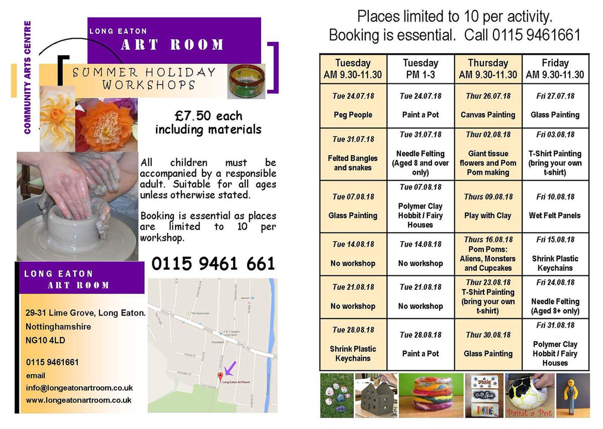 LEArtRoom's tweet photo. Our summer holiday workshops have now started. Come and be creative at Long Eaton Art Room. #crafts #creative #schoolsoutforsummer https://t.co/dvQcvL2HaD