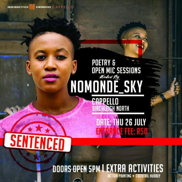 Nomonde_sky's tweet photo. Are we freeing sky tonight or are we keeping her SENTENCED??
Calling all poets-open mic stage on
#Sky #Iam #Word #Setenced https://t.co/OZnfWXSsJ8