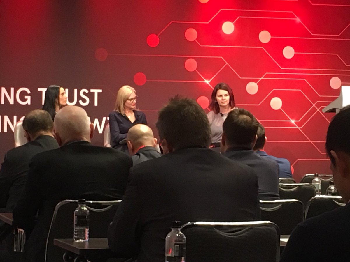 Sarah_Chaloner's tweet photo. In a sea of mainly men in dark suits, it’s great to hear from talented women discussing how to create a cyberconscious organisation. #cyberedge #womenintech #cybersecurity https://t.co/lzX5QWtYsZ