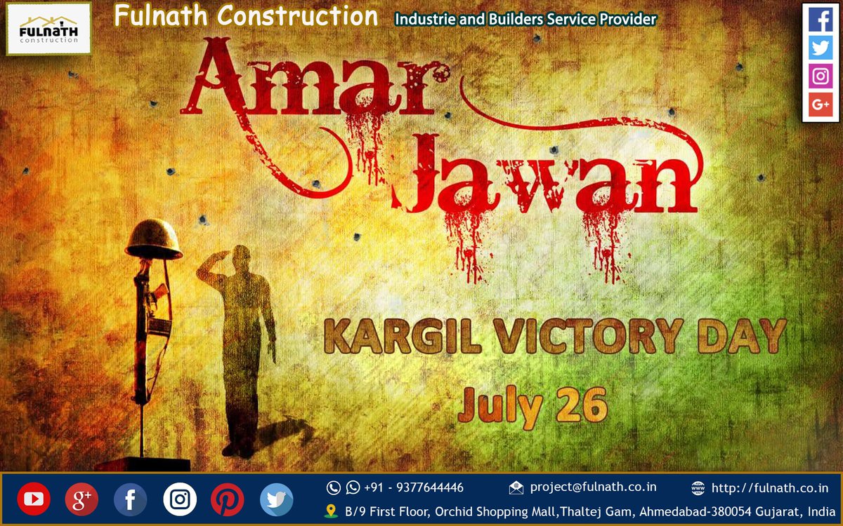 FulnathC's tweet photo. 🇳🇪 🇳🇪 🇳🇪 KARGIL VIJAY DIVAS - 2018 🇳🇪 🇳🇪 🇳🇪

#KargilVijayDiwas #JaiJawan

Happy kargil war day @IndianArmy @INDIANARMY14 @INDIANARMY1858 @IndianArmyWives

Fulnath Construction
https://t.co/kYCJF4EIVL

#Waterproofing #EpoxyFlooring

Call 093776 44446
Girish Bhadarka https://t.co/NE7YmYOUjH