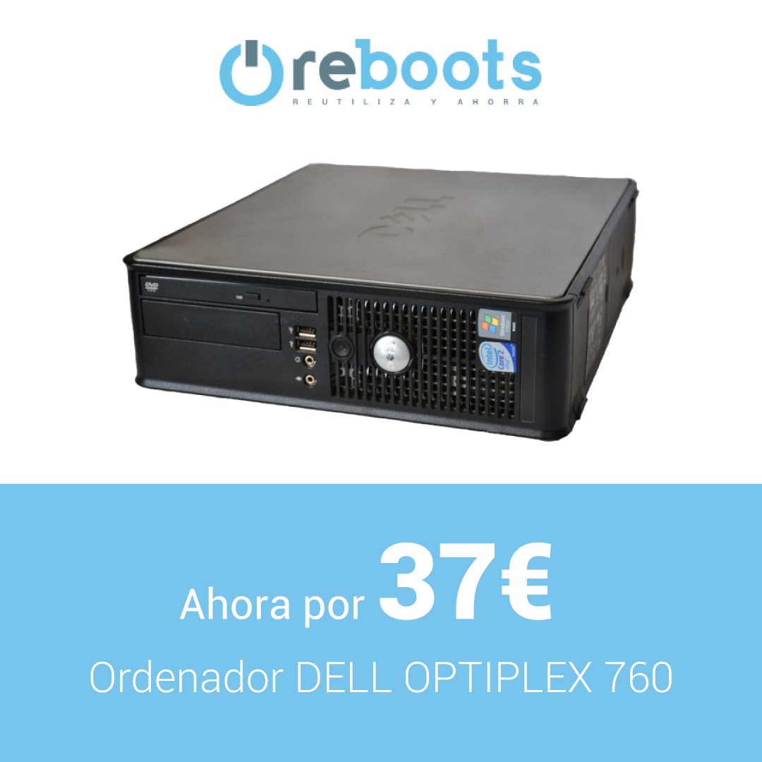 reboots_'s tweet photo. Ahora este #ordenador DELL OPTIPLEX 760 puede ser tuyo por 37€. ¡Y con un año de garantía! 😁 Cómpralo online: https://t.co/4L1aa4FAzc #rebajas #sales #reutilizayahorra https://t.co/VWd54nuwtc
