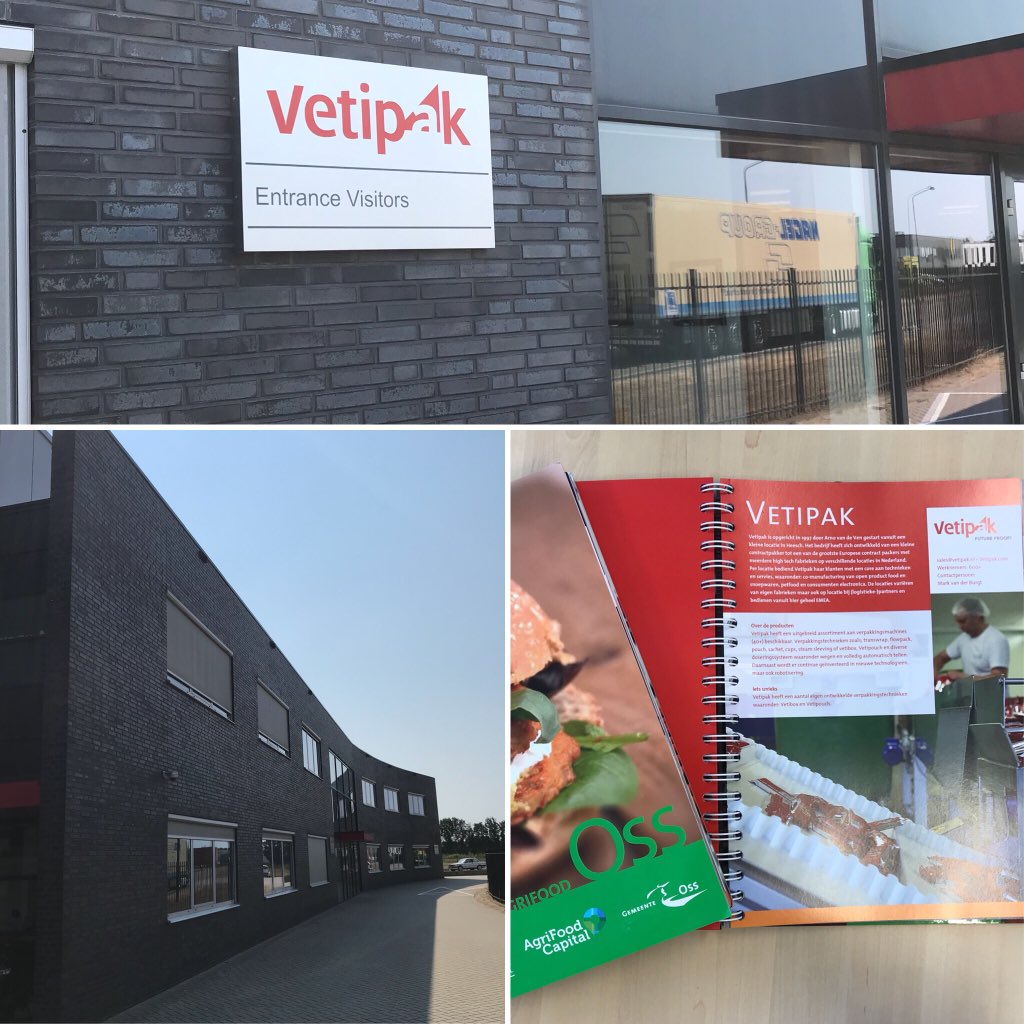 NatasjaBloem's tweet photo. Vanmorgen samen met @FRemmen op bedrijfsbezoek bij #VetipakOss voor een gesprek met Arno van de Ven. Vetipak, voor mij geen onbekende, zit in Oss op een mooie locatie op Vorstengrafdonk. Wat een dynamisch bedrijf!! #TrotsopOss #contractpacker #verpakkingstechniek https://t.co/CC3zseCKfo