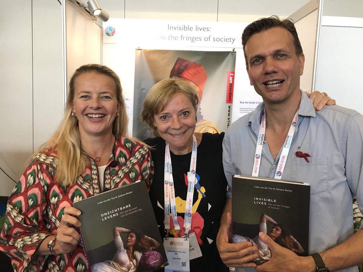 With Colet van der Ven and Adriaan Backer and their book ‘Invisible Lives - HIV on the Fringes of Society’. Stunning pictures and touching stories from all over the world. Available in Dutch and English via stigma2018.com #AIDS2018