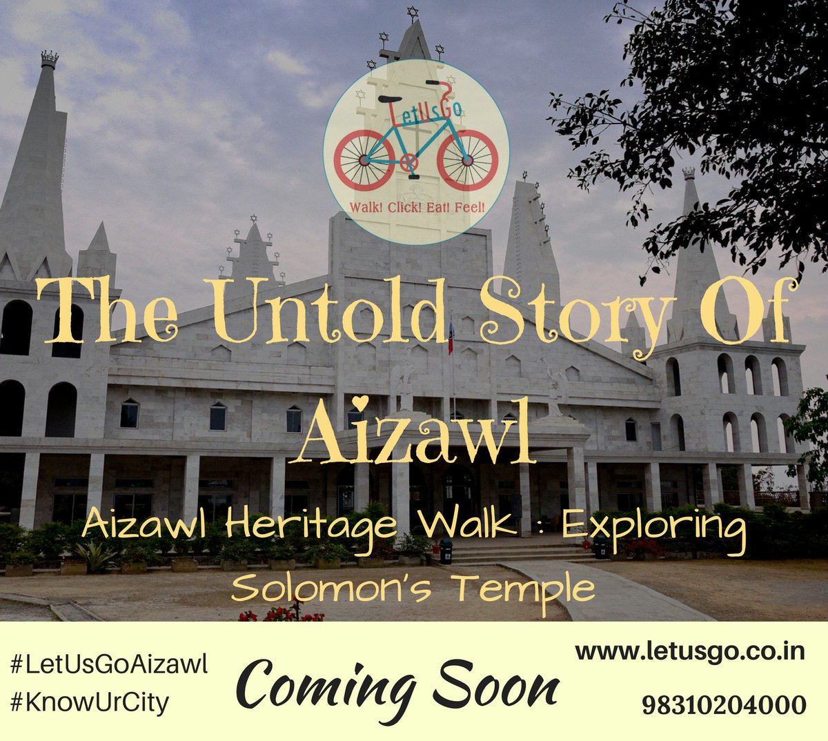 LetUsGo12's tweet photo. Here launching our first ever heritage walk at 124 years old city 'Aizawl' | Date : 19th Aug | More details will be posted soon | Keep following us ✌️ #LetUsGoAizawl #KnowUrCity #Aizawl #citywalk https://t.co/2ewYsvIWmI