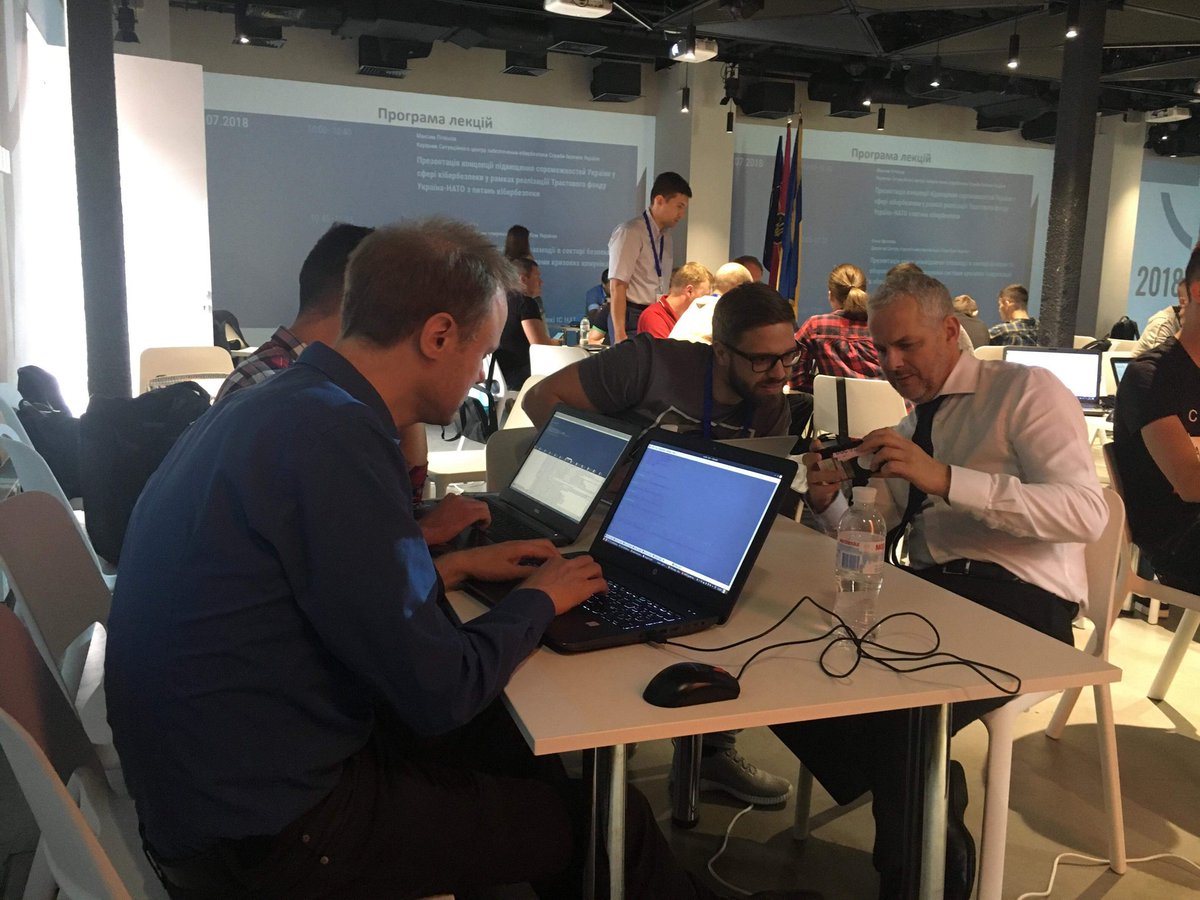 NATOinUkraine's tweet photo. "It’s inspiring to see how these groups are working on these challenges. They bring fresh ideas & new technologies to solve problems. &another is 2 see different groups who build a personal network connecting different organizations". Dr. Street at 1St #defencehackathon in #UA https://t.co/EDklScvuht