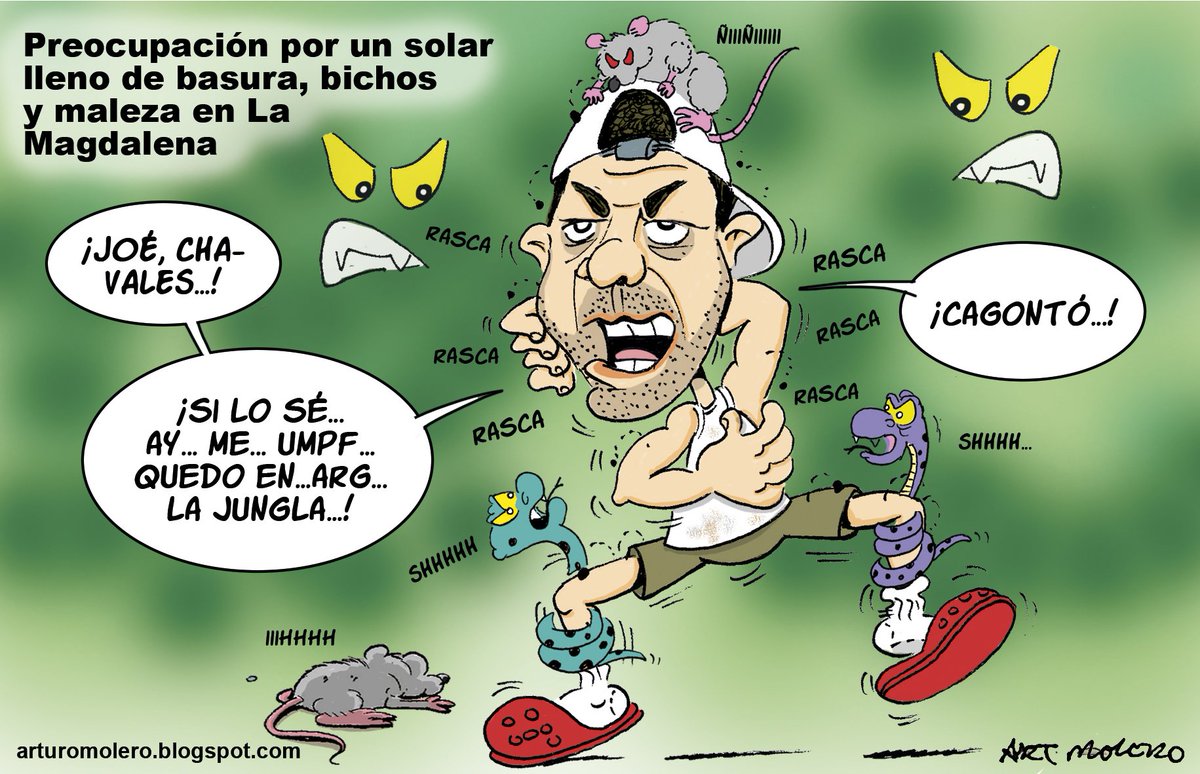 ArtMolero's tweet photo. La #viñeta de hoy, #FelizJueves , en #ElEscaño111 para @DiarioJAENes 

#Jaén #JaenTopic #Jungla #Bichos #LaMagdalena #Abandono @JaenMereceMas @CondondeJaen @concejaln28 @peralvarezm https://t.co/jGzuVBWqzN
