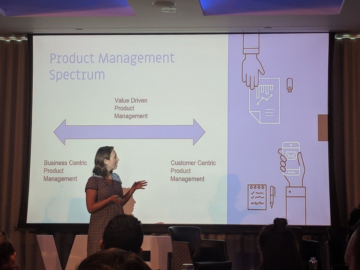 finlayedridge's tweet photo. Marianna O'Hagan of SecretEscapes explaining how Value Driven Product Management strikes a balance between Business and Customer focus #ProductWF @W_F_Disrupt https://t.co/o0dpjbwoia