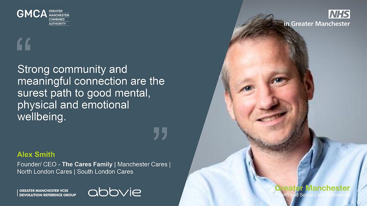 Last week we were with @GM_HSC looking at #communitywellbeing – here is how @alexsmith1982 of caring network @ManchesterCares defines it