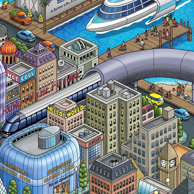 IC4DESIGN_HK's tweet photo. Panasonic 100th global web site illustration BETTERTOPIA #ic4design #panasonic #isometric #pixelart #futurecity #retrofuture #datails #skeleton #amusementpark #illustration #art #街のイラスト #artwork #illustrator #traffic https://t.co/A5COHPefJA https://t.co/X7QUqT7ioa