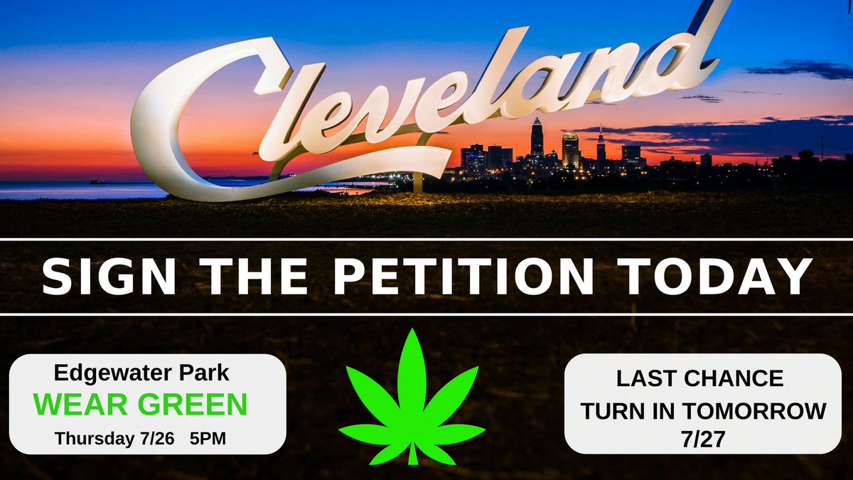 SensibleMJ's tweet photo. R/T We have 36 hours left! We still NEED 600 signatures. We CAN do this with your help. Come to #EdgewaterLive to sign #NoFineNoTime #marijuana petition. #FreeTheWeed #Cleveland #weed #cannabis #CLE #TheLand #ThisIsCLE #BeyonceandJayZ #Raptors #Indians #Cavs #Browns #Beyonce #win https://t.co/jWKrN2KMbH