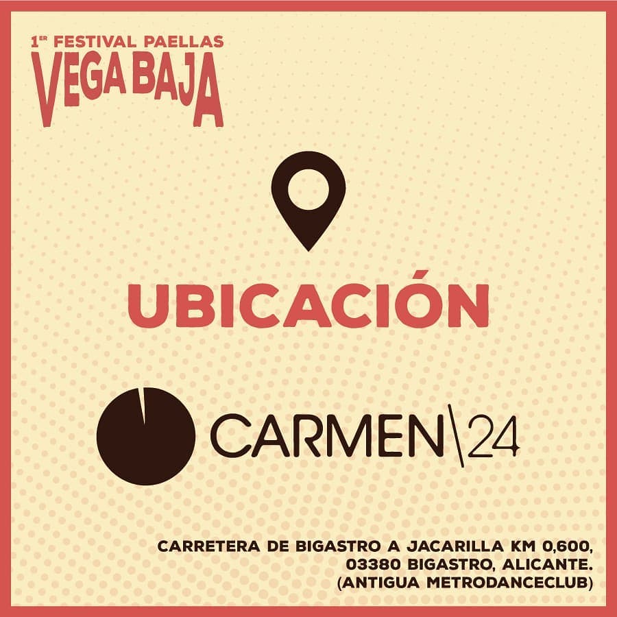 TransUniSureste's tweet photo. Ya tenemos ubicación para el FIESTÓN #carmen24 es la
elegida!!!!
Un lugar privilegiado y una de las mecas de la fiesta en la Vega Baja!!! 1° FESTIVAL Paellas Vega Baja 2018
Ubicacion: #CARMEN24 (BIGASTRO).
Fecha:21-09-2018.
Patrocina: @TransUniSureste https://t.co/iETOGSLnZn