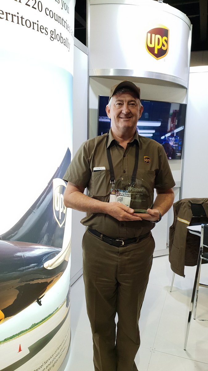 sstroner_au's tweet photo. Our stand was awarded the 'Best Use of Display Technology' trophy. Congrats to the marketing team for putting together such a great expo stand and to our long serving delivery driver Phil for representing an integral part of UPS. Outstanding work by all!! #UPSers @UPS_Asia https://t.co/8LAKtjMhO0