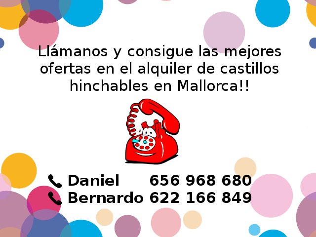 MallorcaBig's tweet photo. Llámanos ahora y consigue las mejores ofertas para el alquier de castillos hinchables en Mallorca! https://t.co/dQDbWZ4JSA