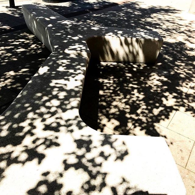 RadioAndrewE's tweet photo. Dappled shadow: Headingley, Leeds. The concrete benches outside the Arndale shopping centre have a rugged but sleek charm (others will disagree, I know). I loved these leaf patterns tree on another gloriously sunny day.
.
.
.
#abstract #shadow #lightands… https://t.co/tZz4ZkErJi https://t.co/dXLBFciz3J
