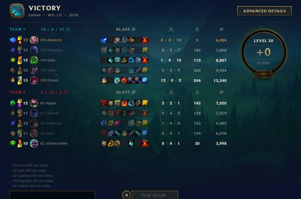 IntuitionOCE's tweet photo. We take the win over @GroundZeroOCE and remain undefeated with a record of 11-0. GGWP. https://t.co/0WL0FXVWo5