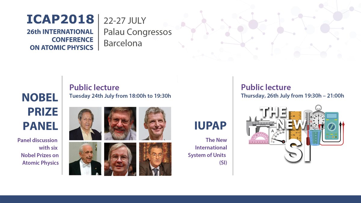 PRUAB's tweet image. ⚛️ Avui a l’#ICAP2018, conferència del premi Nobel William Phillips i el Dr. Vanderlei Bagnato sobre el nou sistema d’unitats de mesura, que entrarà en vigor el maig del 2019 bit.ly/2JLLzKF

⏲ 19.30-21.00h
🏦 Palau de Congressos de Barcelona