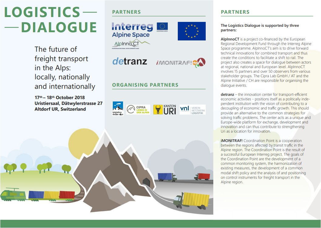 AlpinnoCT's tweet photo. 🗓️ Wed 17 October 2018 📍Altdorf, #Switzerland
Logistics Dialogue «The future of freight #transport in the #Alps – locally, nationally and internationally" 
📝 Registration until il September 9, 2018 at: https://t.co/6GN4L4L9vx
ℹ️ Info  👉 https://t.co/WaCxUlMeWv https://t.co/8iZ1Kkr4aW