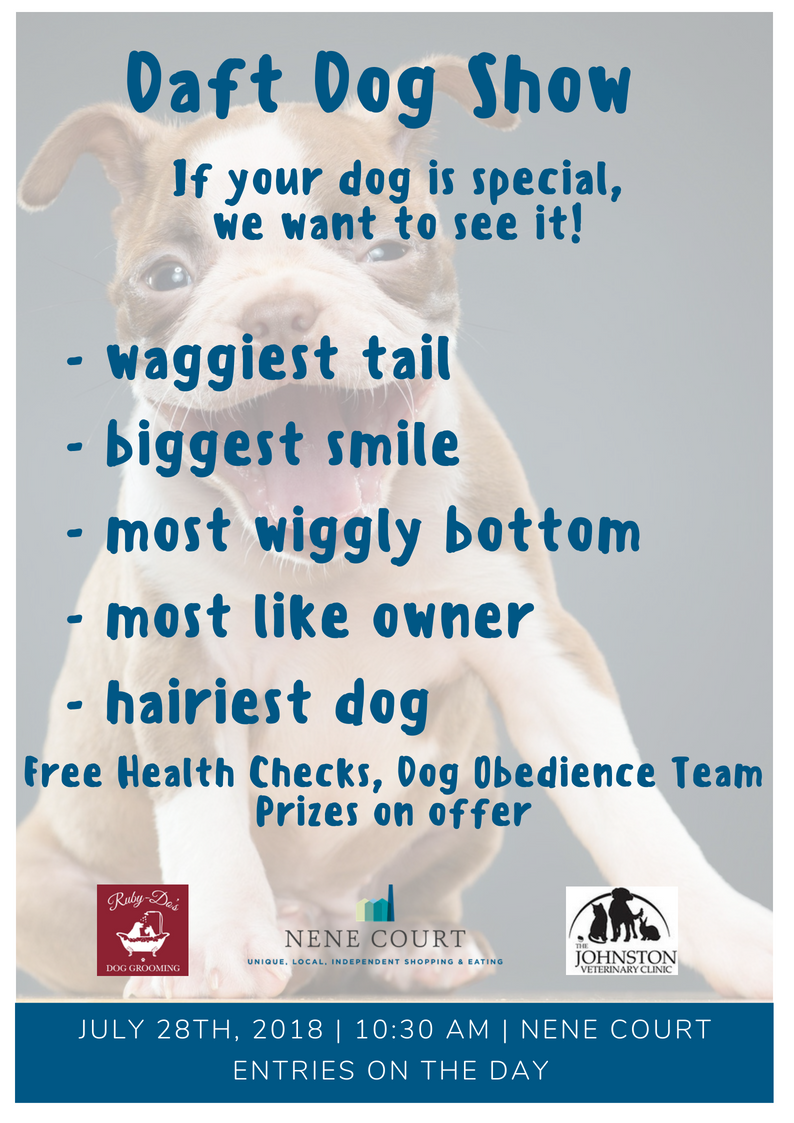 nenecourt's tweet photo. Visit @NeneCourt this Saturday for our DAFT #DOG SHOW! If your Dog is special, we want to see it!

Free Health Checks for your pooch and prizes!
#Wellingborough #Northamptonshire #Kettering #Rushden #Northampton #RushdenLakes #Dogs #DogShow #DaftDogs #ThingsToDo #DaysOut https://t.co/BaXbqTpeTx