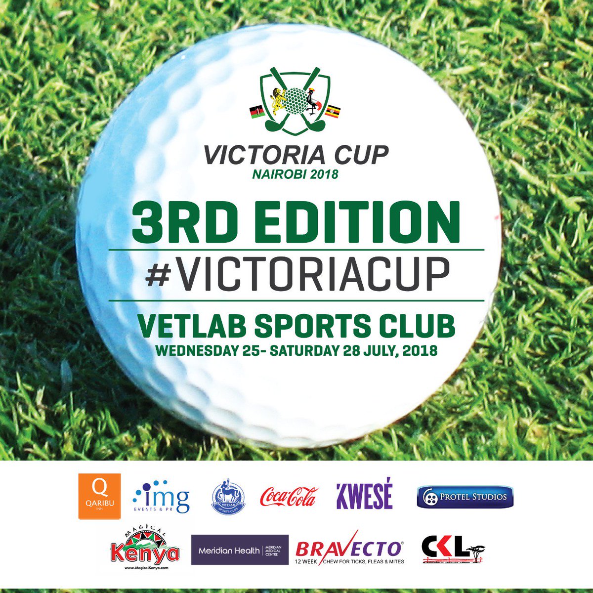 KenyaGolfUnion's tweet photo. As #VictoriaCup tees off at @vetlabsc today, we would like to thank our partners @IMGKenya @QaribuInn @Kwese_KE @CocaCola @protelstudios @MagicalKenya, #CoopersKenyaLTD (CKL) and #MeridianHealth. Your sponsorship means a lot for the growth of the tournament. Shukran. https://t.co/PtZj3zn8rC
