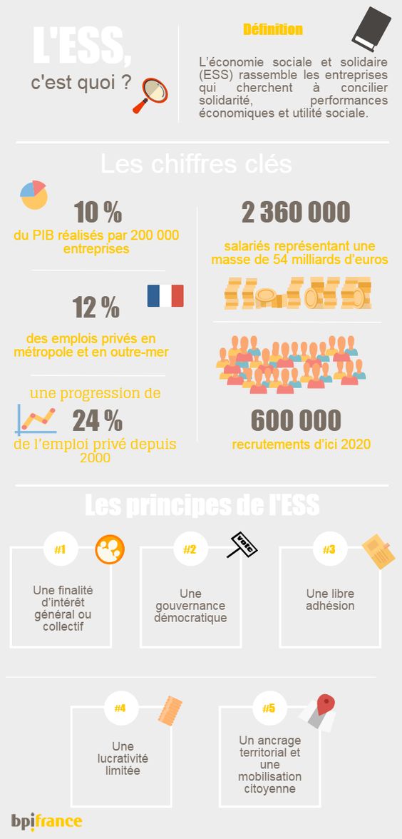 For those that were still wondering what the social and solitdarity economy is all about. Great infographic by <a href="/Bpifrance/">Bpifrance</a> #ESS #SocEnt #SocInn #PositveImpact #CSR