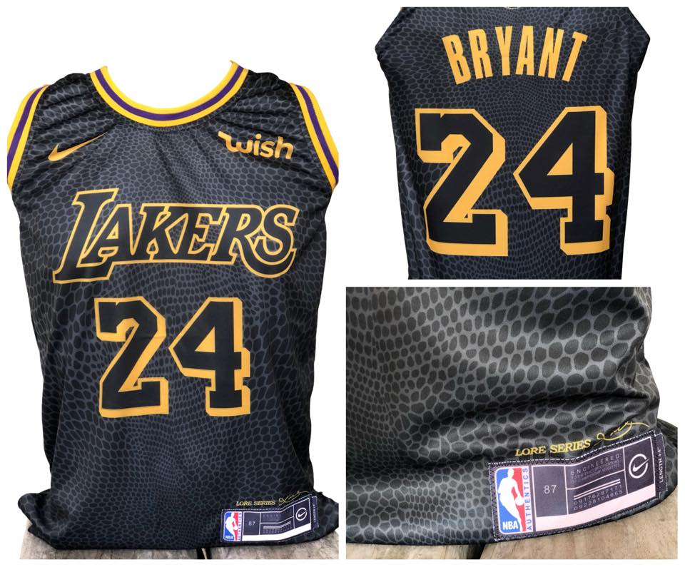 Lakers city edition lore series swingman jersey size small Kobe