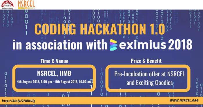 iimbEximius's tweet image. @Nsrcel invites all the computer programmers and coders to the NSRCEL Hackathon 1.0 in association with Eximius 2018. A social coding event where coders can build a new software or improve on an existing one.

Register Here: bit.ly/2NBHUlg

#CodingHackathon #Startup