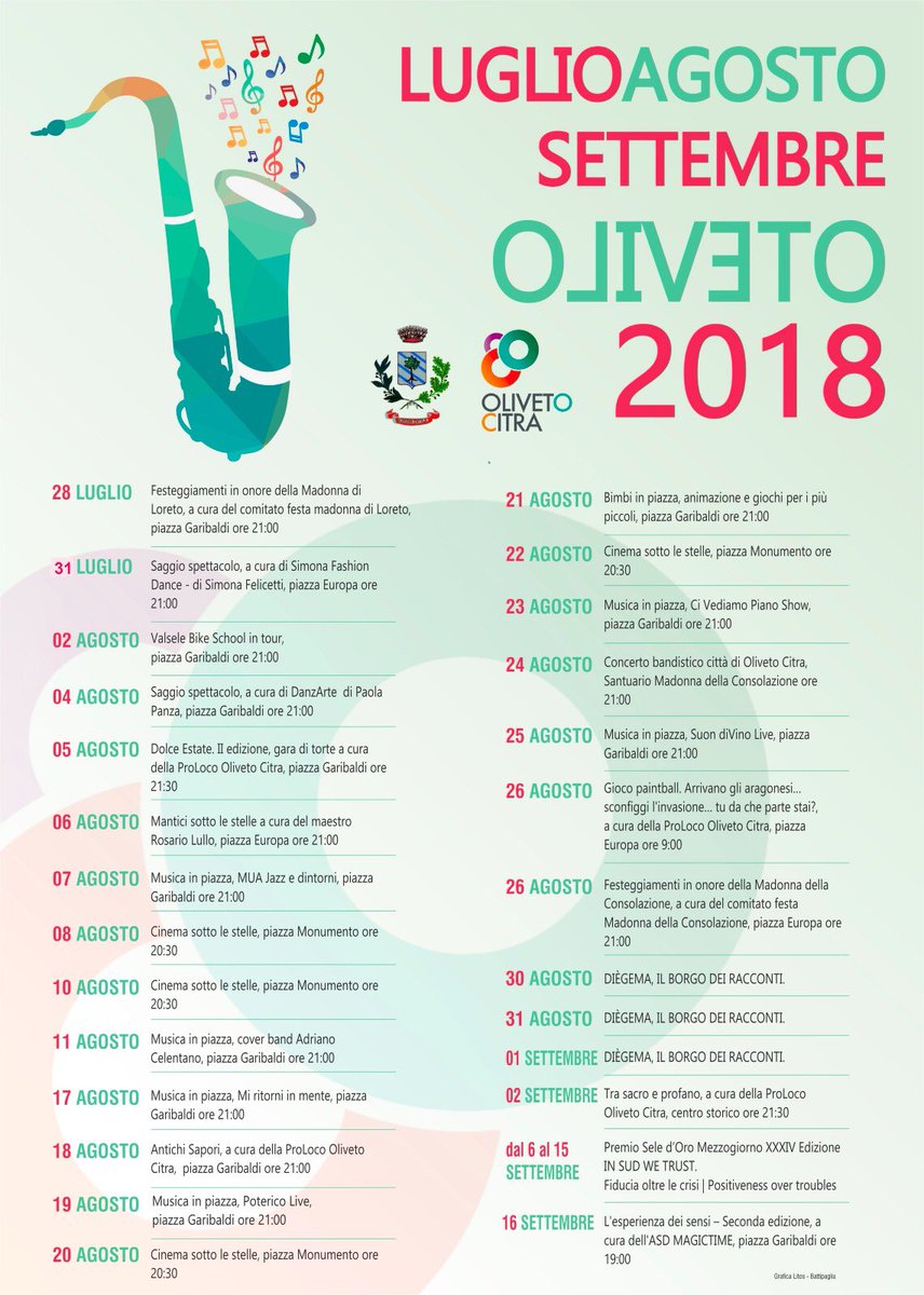 Oliveto_Citra's tweet photo. Programma eventi luglio/agosto/settembre a #OlivetoCitra https://t.co/fFPHfuJdkT