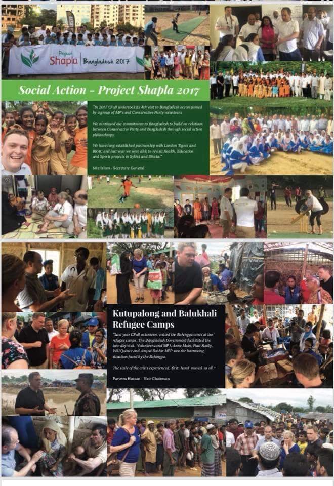 CFOBUK's tweet photo. Thank you to supporters & @Conservatives campaigners fundraising for #ProjectShapla - social action areas in sports, health & education in Bangladesh. Here’s some of the highlights & visit to see Rohingya refugees at Kutupalong camp @mehfuz_ahmed @scullyp @willquince @PrettyTory https://t.co/hx3oRwoM4S
