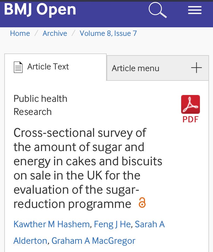 KawtherH's tweet image. I co-authored a new study on the amount of #sugar and energy in #cakes and #biscuits sold in the UK to evaluate the @PHE_uk sugar reduction programme in the future @actiononsugar @BMJ_Open @salderton21 bmjopen.bmj.com/content/8/7/e0…