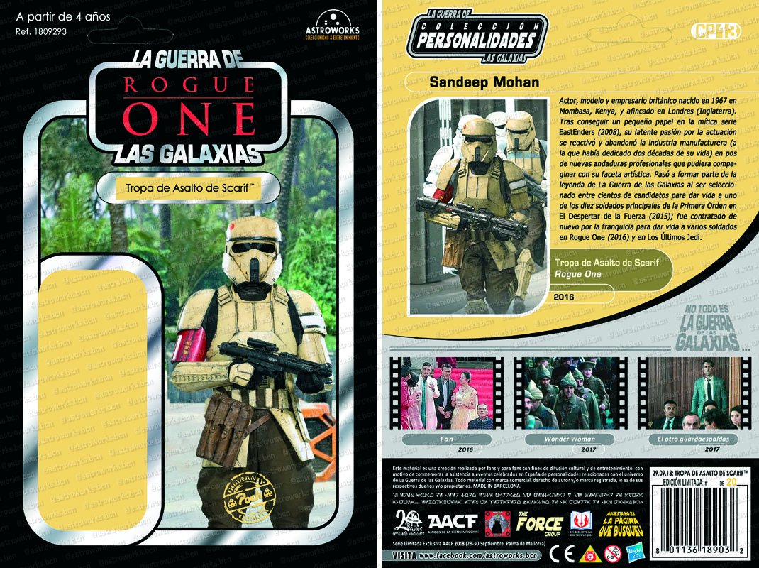 astroworksbcn's tweet image. Y vamos a por el tercer cartón exclusivo del Proyecto 145 Edición 20º Aniversario de @aacf_145 : Sandeep Mohan @asiansandstorm como Tropa de Asalto en Scarif 😊#sandeepmohan #starwars #rogueone #shoretrooper #scarif #scariftrooper #custom #cardback #aacf #aacf145 #proyecto145