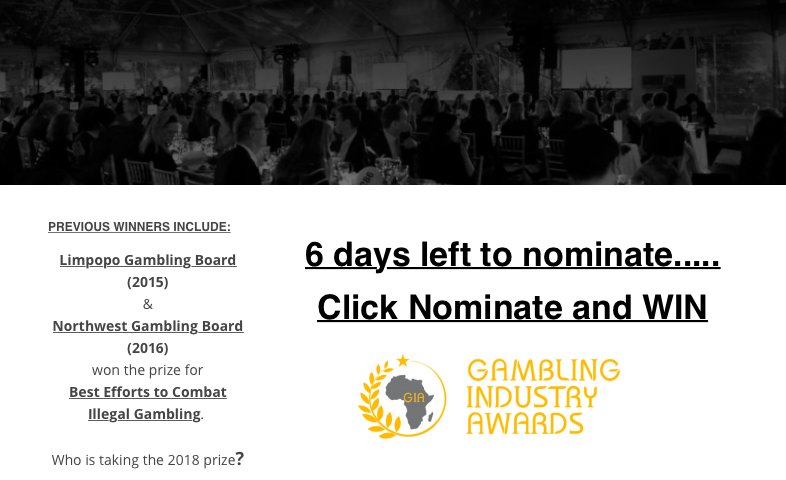 6 days left to nominate (GI Awards)
giawards.co.za/nominate/
