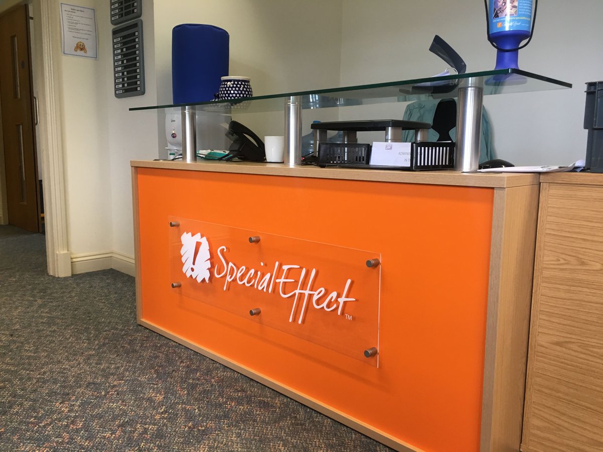 SX_Oxford's tweet photo. Great working with @SpecialEffect an amazing charity on their new #officesignage. Check out their new #Acrylicsign giving their reception an inviting new look #indoorsigns #interiersignage #Oxfordshiresigns #receptionsignage https://t.co/2CwX4EFn4P