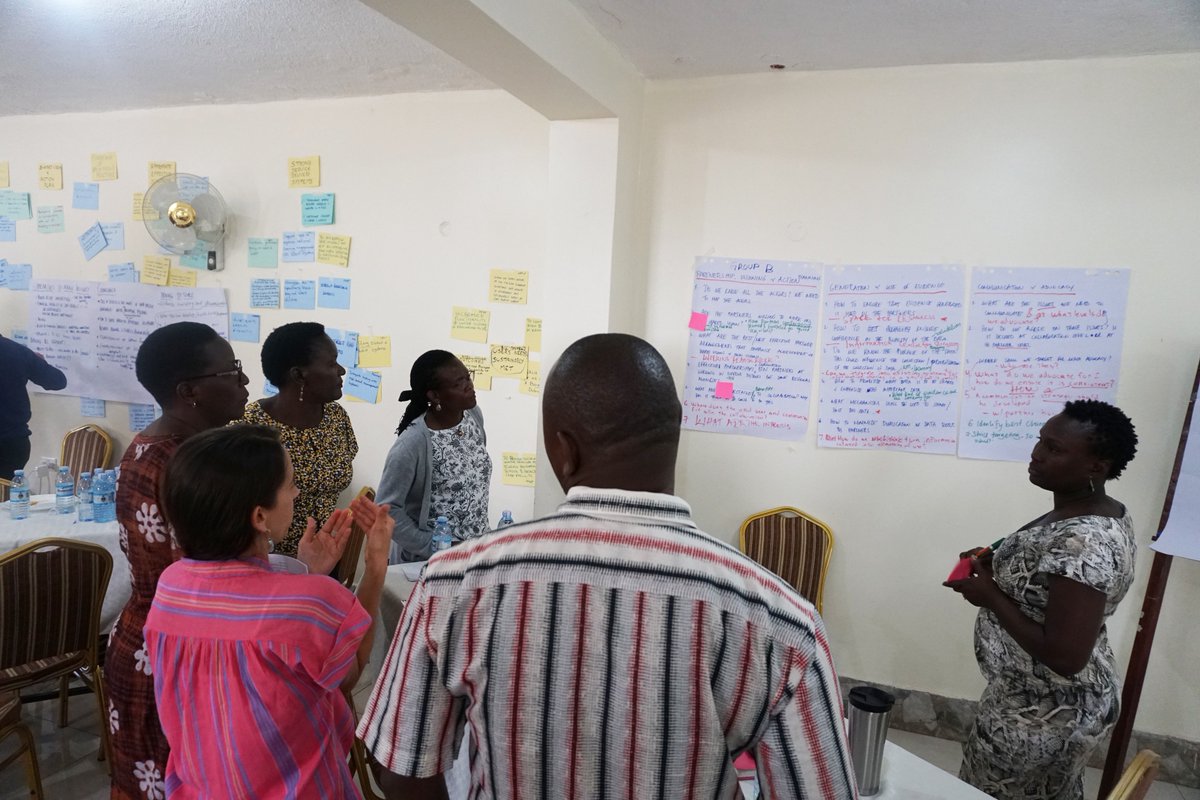 IRCWASH's tweet photo. Formulating #LearningQuestions at the @hiltonfound partners forum in #Uganda: about approaches to #servicedelivery, #governance, #monitoring, #regulation, #partnership, #communication & #advocacy, #finance and more. https://t.co/5lXWLDNXgg