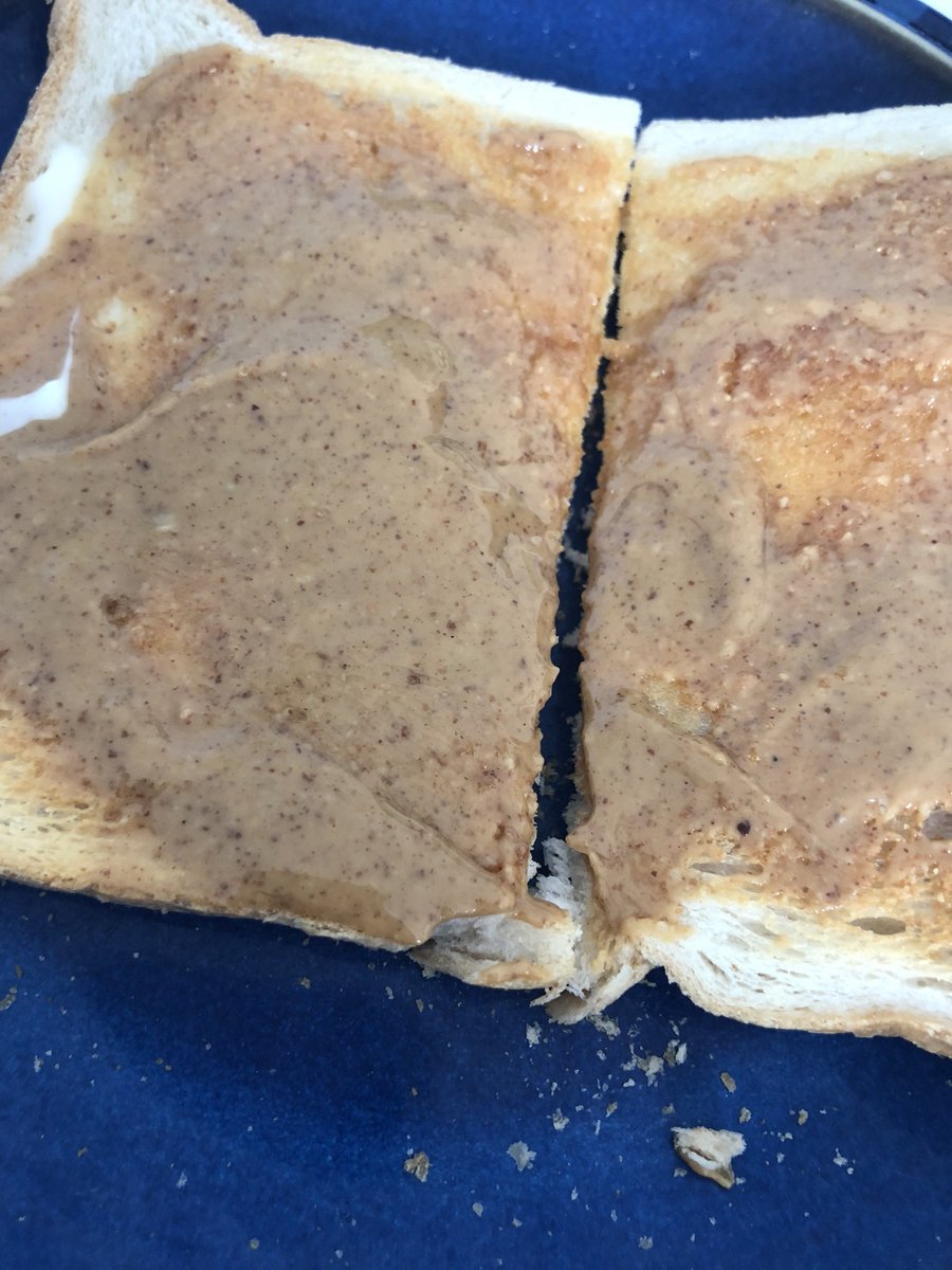 Bertie_vwcamper's tweet photo. Guilty pleasure or should that be #gulitypleasure. OH not allergic to nuts, but feels physically ill if eats - not had peanut butter toast for at least ten years + #mouthwatering
Sadly it’s smooth & not #sunblessed https://t.co/0sDlh4PPvp