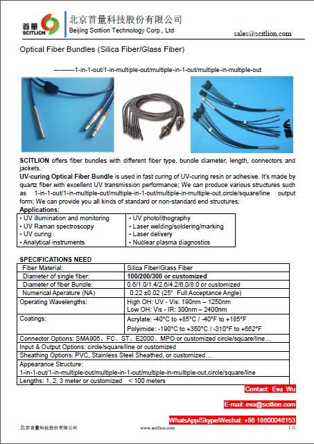 Customized Fiber Bundle，silica fiber/glass fiber，For UV-curing，for Analyze，for Laser/engy/data transimission；contact me freely to know much more specifications；WhatsApp/Skype：86 18600046153