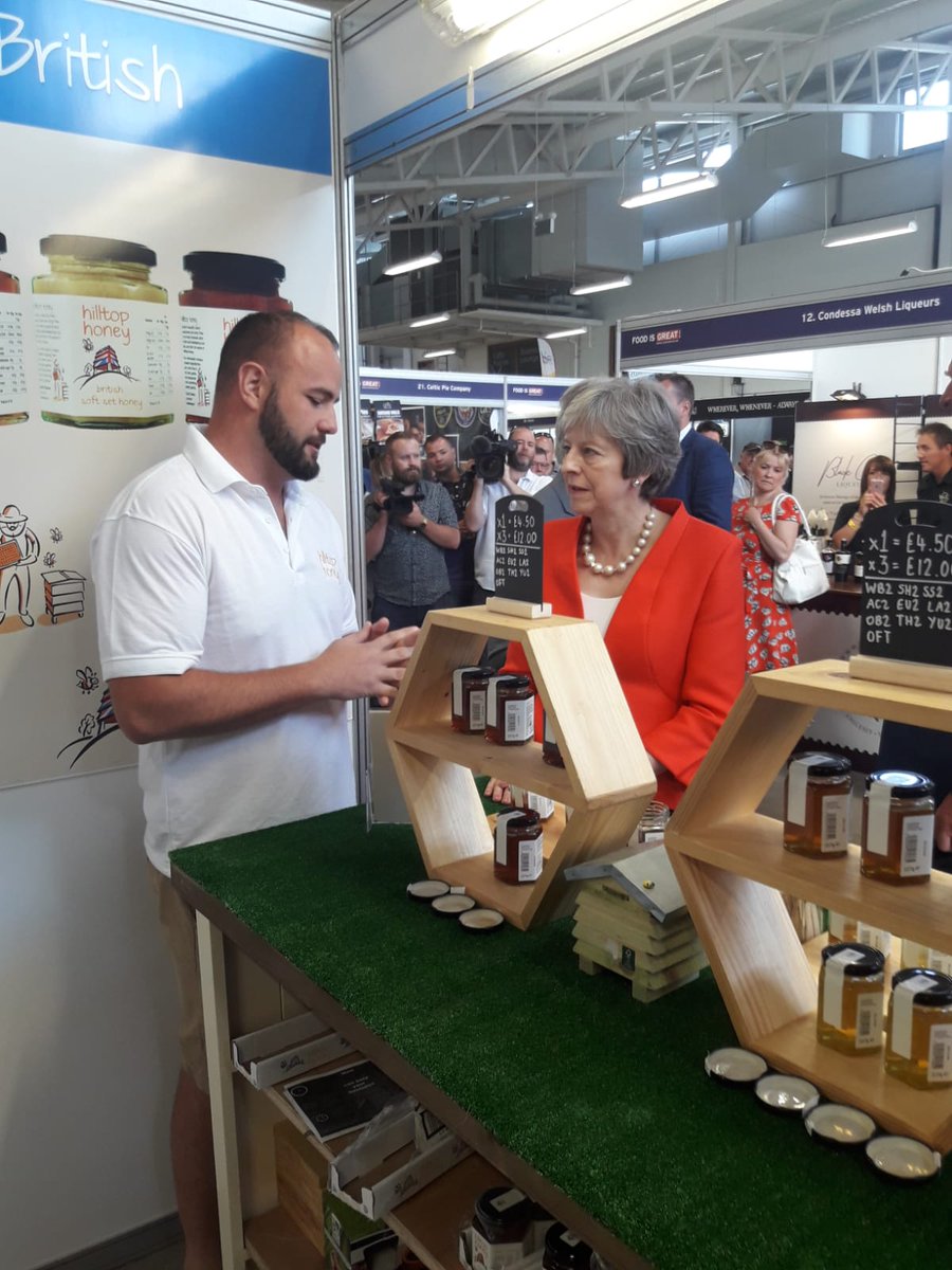 Hilltop (@hilltop_honey) on Twitter photo Scott earlier with <a href="/theresa_may/">Theresa May</a>, discussing Hilltop Honey's bee-ginnings and growth, the food and drink industry in Wales and the very important part that bees play on the environment <a href="/royalwelshshow/">Royal Welsh Agricultural Society</a> #RWAS18 #royalwelshshow #theresmoretohoney Scott earlier with <a href="/theresa_may/">Theresa May</a>, discussing Hilltop Honey's bee-ginnings and growth, the food and drink industry in Wales and the very important part that bees play on the environment <a href="/royalwelshshow/">Royal Welsh Agricultural Society</a> #RWAS18 #royalwelshshow #theresmoretohoney