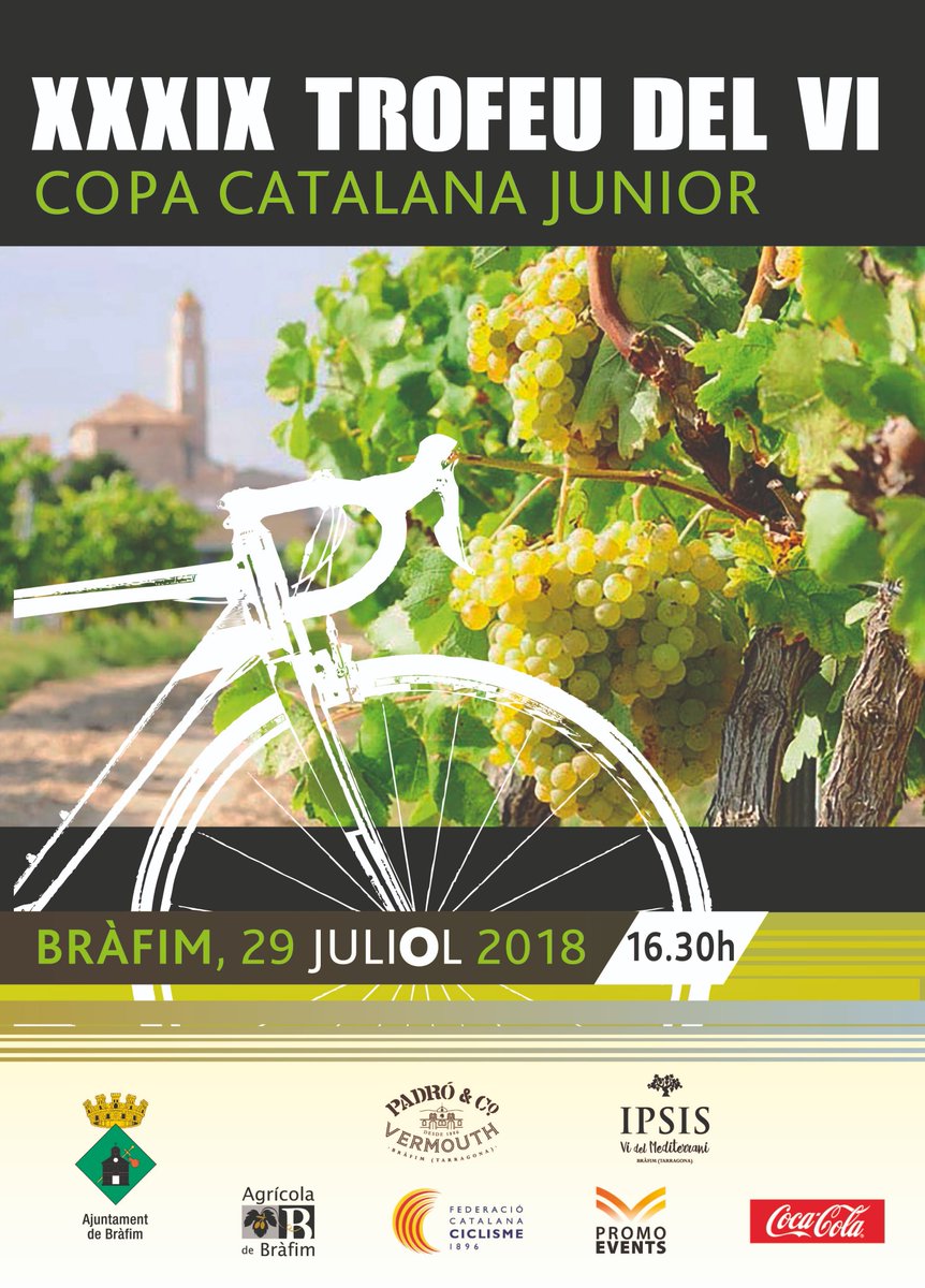 ciclismecat's tweet photo. No se celebrava des de 2005, però aquest diumenge torna el Trofeu del Vi de Bràfim com a prova de la Copa Catalana júnior, que lidera @pamide_00 seguit de prop del campió català @fonobike.

👉Prèvia i inscripcions: https://t.co/jyZkn7E2Vk
#ciclismecat https://t.co/m14Z5Qge7p