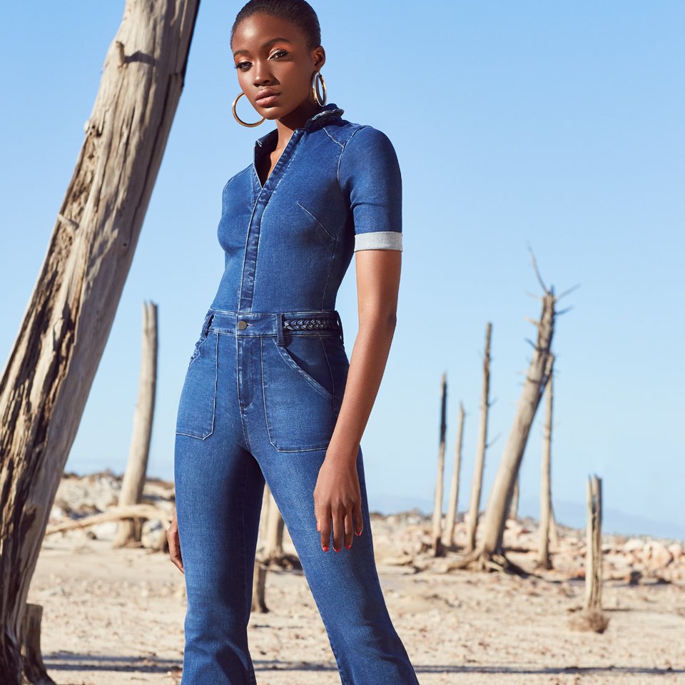 sissy boy denim jumpsuit