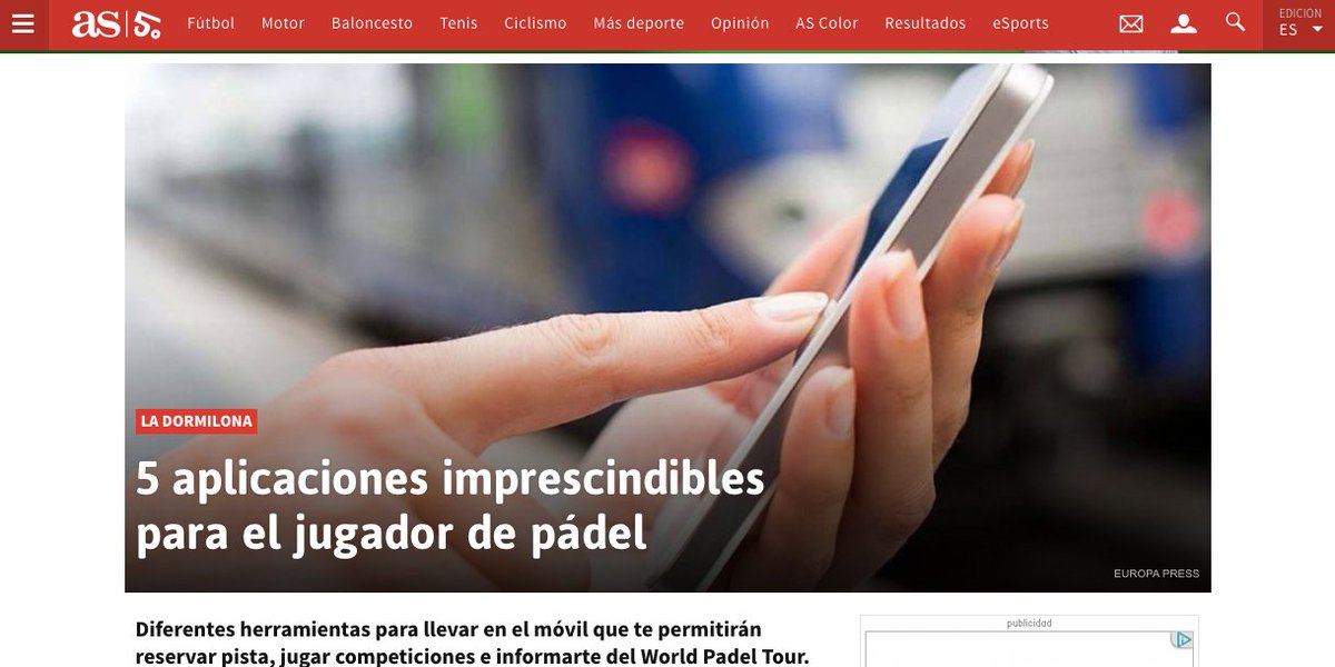 Esta semana en #LaDormilona de <a href="/diarioas/">Diario AS</a> recopilamos las 5 #apps imprescindibles para el jugador amateur de #padel bit.ly/2LEKwRT