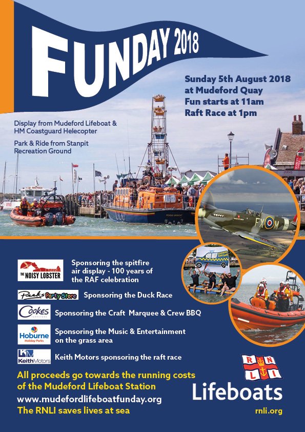 Denisons's tweet photo. We are event sponsors for the fantastic RNLI funday on Sunday 5th August from 11am. We look forward to seeing you there! https://t.co/uZ7lq3WBVF
