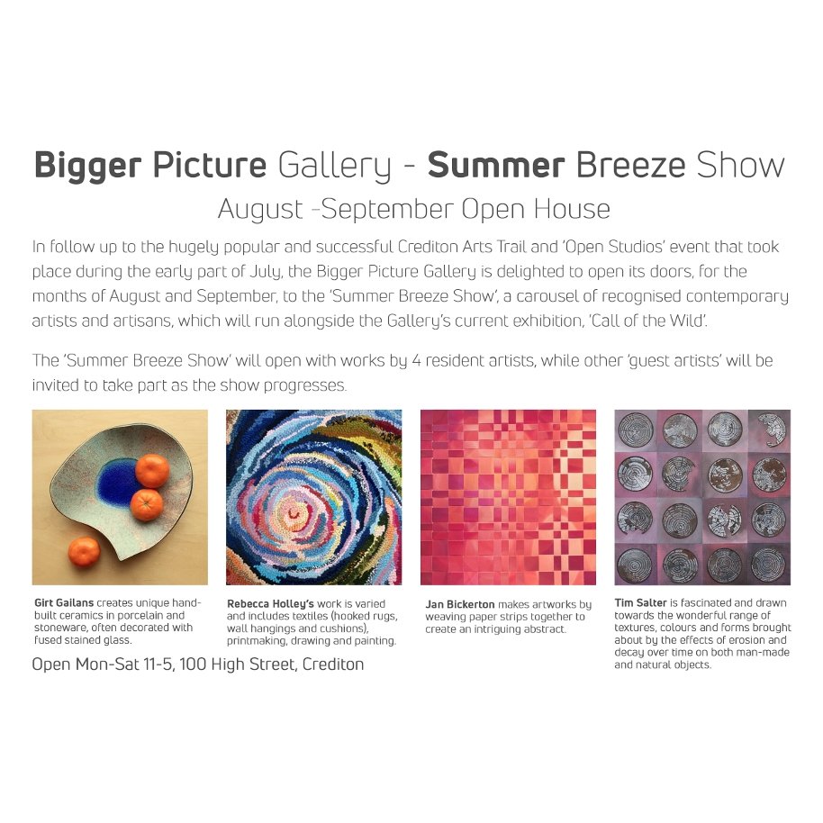 BokehJan's tweet photo. I'm excited to be a part of a new art show at The Bigger Picture Gallery in Crediton which opens next Wednesday 1st August. Hope to see you there!
#SummerBreezeArtShow #creditonartists #artforsale https://t.co/nICFTE2rUd