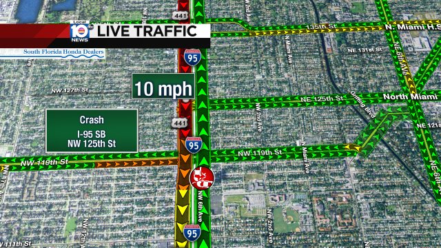 Crash on I-95 SB at NW 125th St. Left Lane Blocked #traffic https://t.co/JEBuv2lvi7