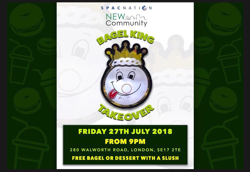 BNNYACQH's tweet image. FREE BAGEL KING TOMORROW AT 9PM! #CODTakesOverBagelKing #TheNewCommunity #SPACNation #NewSouthwarkCam #NewLewishamCentral #NewPeckham